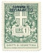 Marca da Bollo del Comune di REGALBUTO su di dimensioni 27,5 x 36,5 mm