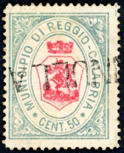 Marca da Bollo del Comune di REGGIO CALABRIA su Carta Bianca di dimensioni 22,5 x 28,5 mm