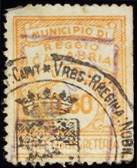 Marca da Bollo del Comune di REGGIO CALABRIA su Carta Bianca di dimensioni 22 x 28 mm