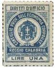 Marca da Bollo del Comune di REGGIO CALABRIA su Carta Bianca di dimensioni 22 x 29,5 mm