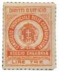 Marca da Bollo del Comune di REGGIO CALABRIA su Carta Bianca di dimensioni 22 x 29,5 mm