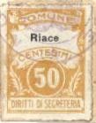 Marca da Bollo del Comune di RIACE su di dimensioni 22 x 8,5 mm