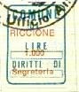 Marca da Bollo del Comune di RICCIONE su Carta Bianca di dimensioni 15,5 x 20,5 mm