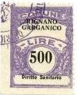 Marca da Bollo del Comune di RIGNANO GARGANICO su Carta Bianca di dimensioni 22 x 29,5 mm