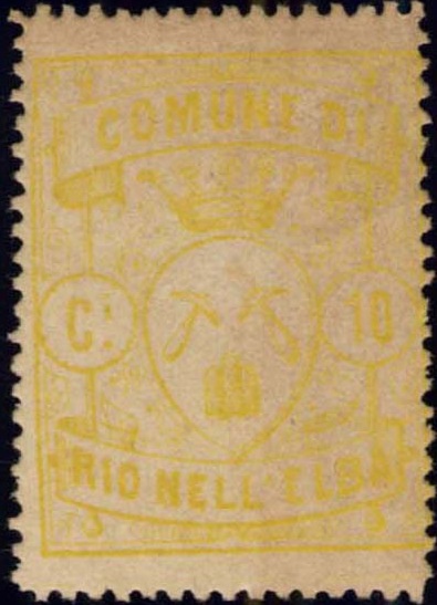 Marca da Bollo del Comune di RIO NELL´ELBA su Carta Bianca di dimensioni 24,5 x 31,5 mm