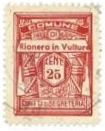 Marca da Bollo del Comune di RIONERO IN VULTURE su Carta Bianca di dimensioni 21,5 x 28,5 mm