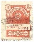 Marca da Bollo del Comune di RIPARBELLA su Carta Bianca Sottile di dimensioni 22,5 x 28 mm