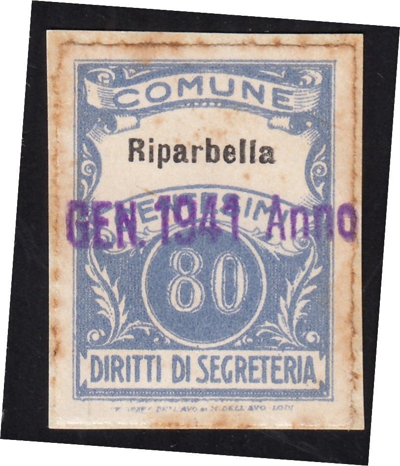 Marca da Bollo del Comune di RIPARBELLA su Carta Bianca Sottile di dimensioni mm