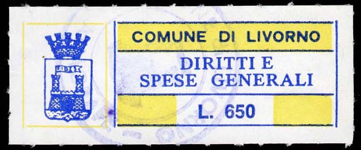 Marca da Bollo del Comune di RIPARBELLA su Carta Bianca di dimensioni mm