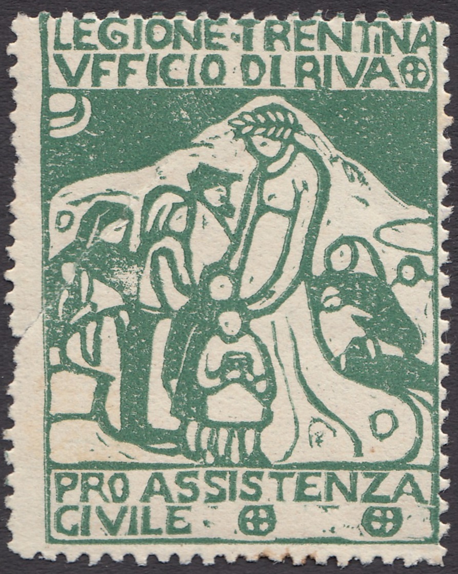 Marca da Bollo del Comune di RIVA DEL GARDA su Carta Bianca di dimensioni 31 x 41 mm