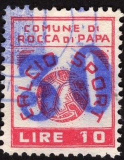 Marca da Bollo del Comune di ROCCA DI PAPA su Carta Bianca di dimensioni 19 x 24,5 mm