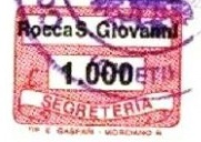 Marca da Bollo del Comune di ROCCA SAN GIOVANNI su Carta Bianca di dimensioni 20 x 14 mm