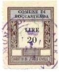 Marca da Bollo del Comune di ROCCASTRADA su di dimensioni 23 x 29 mm