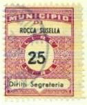 Marca da Bollo del Comune di ROCCA SUSELLA su Carta Bianca di dimensioni 22,5 x 29 mm
