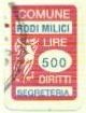 Marca da Bollo del Comune di RODI MILICI su Carta Bianca di dimensioni 14 x 21 mm