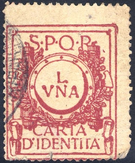 Marca da Bollo del Comune di ROMA su Carta Bianca di dimensioni 27 x 33 mm