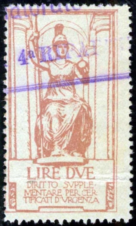 Marca da Bollo del Comune di ROMA su Carta Bianca di dimensioni 24 x 44,5 mm