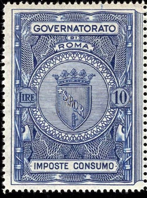 Marca da Bollo del Comune di ROMA su Carta Bianca di dimensioni 29 x 41 mm