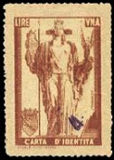 Marca da Bollo del Comune di ROMA su Carta Bianca di dimensioni 25,5 x 38,5 mm