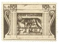 Marca da Bollo del Comune di ROMA su Carta Bianca di dimensioni 42 x 29,5 mm