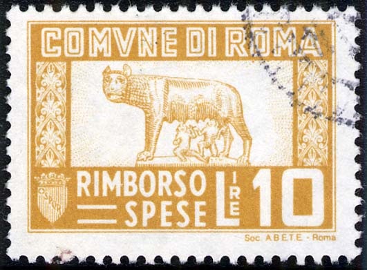 Marca da Bollo del Comune di ROMA su Carta Bianca di dimensioni 31 x 22 mm