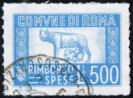 Marca da Bollo del Comune di ROMA su Carta Bianca di dimensioni 31 x 22 mm