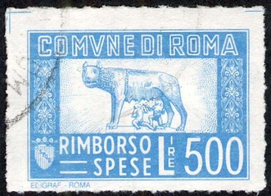 Marca da Bollo del Comune di ROMA su Carta Bianca di dimensioni 31 x 22 mm