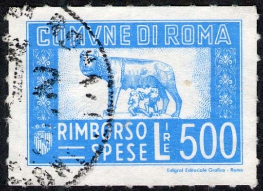 Marca da Bollo del Comune di ROMA su Carta Bianca di dimensioni 31 x 22 mm