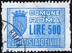 Marca da Bollo del Comune di ROMA su Carta Bianca di dimensioni 30,5 x 22 mm