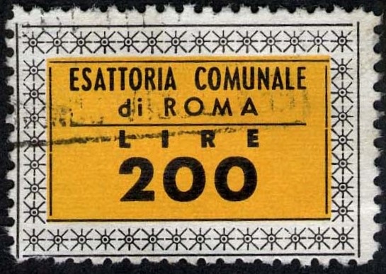 Marca da Bollo del Comune di ROMA su Carta Bianca di dimensioni 30 x 22 mm