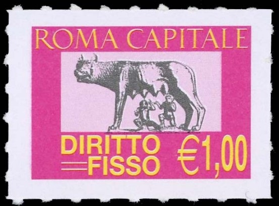 Marca da Bollo del Comune di ROMA su Carta Bianca di dimensioni 30 x 20 mm