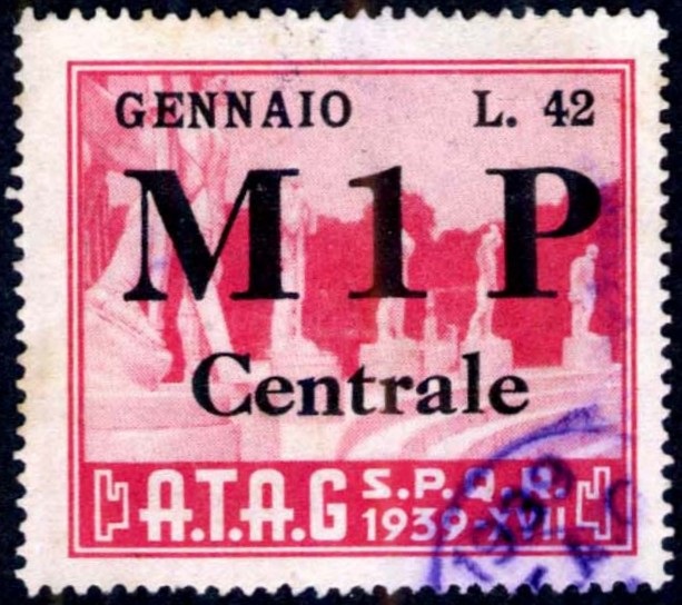 Marca da Bollo del Comune di ROMA su Carta Bianca di dimensioni 25 X 24 mm