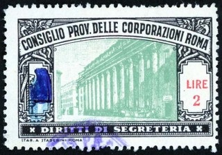 Marca da Bollo del Comune di ROMA su Carta Bianca di dimensioni 39,5 x 25 mm