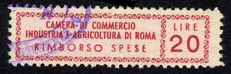 Marca da Bollo del Comune di ROMA su Carta Bianca di dimensioni 45 x 11 mm