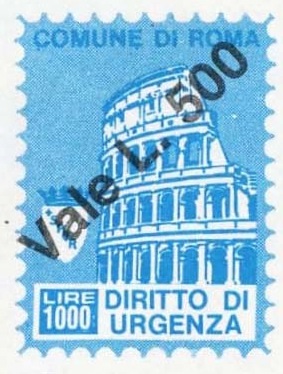 Marca da Bollo del Comune di ROMA su Carta Bianca di dimensioni 17 X 24 5 mm