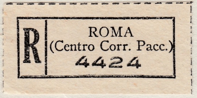 Marca da Bollo del Comune di ROMA su Carta Bianca di dimensioni 34 x 13 mm