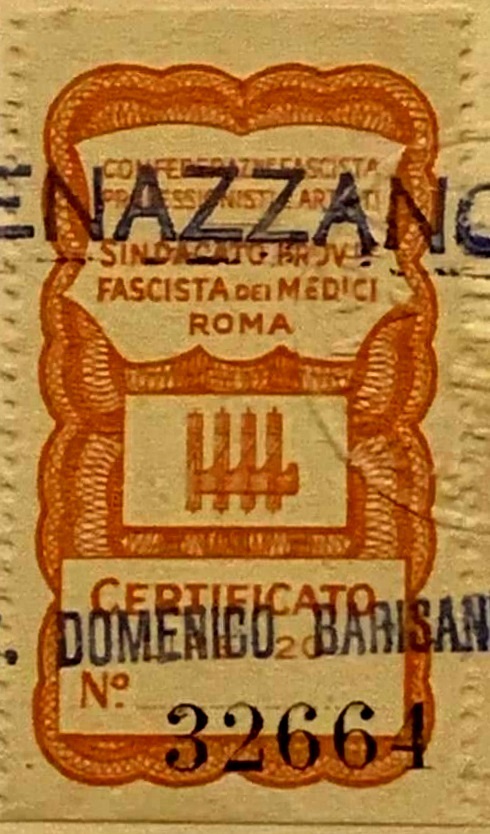 Marca da Bollo del Comune di ROMA su Carta Paglia di dimensioni 27,5 x 45 mm