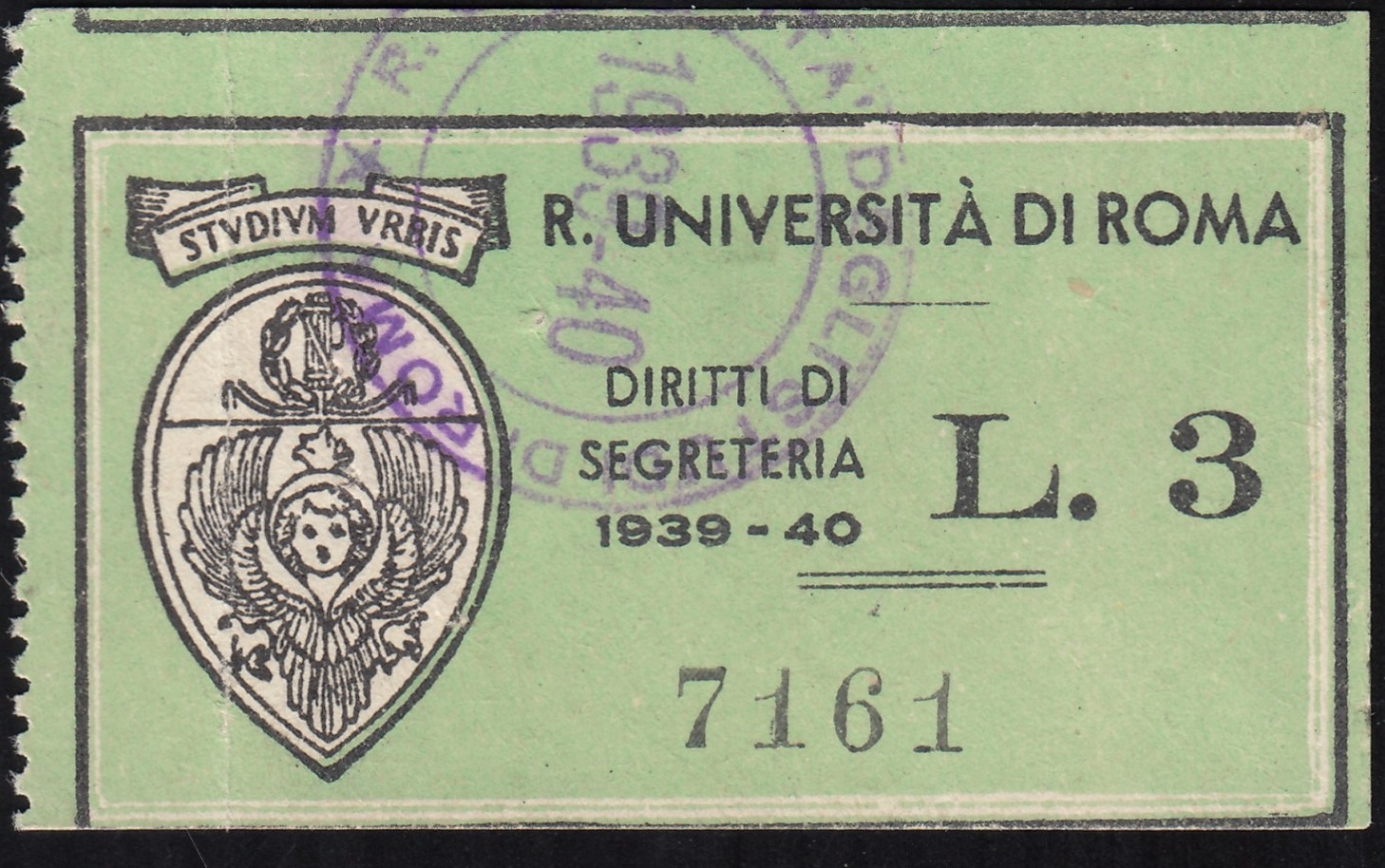 Marca da Bollo del Comune di ROMA su Carta Bianca di dimensioni 57 x 30 mm
