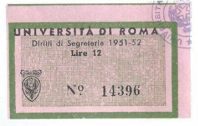 Marca da Bollo del Comune di ROMA su Carta Colorata di dimensioni 59 x 35 mm