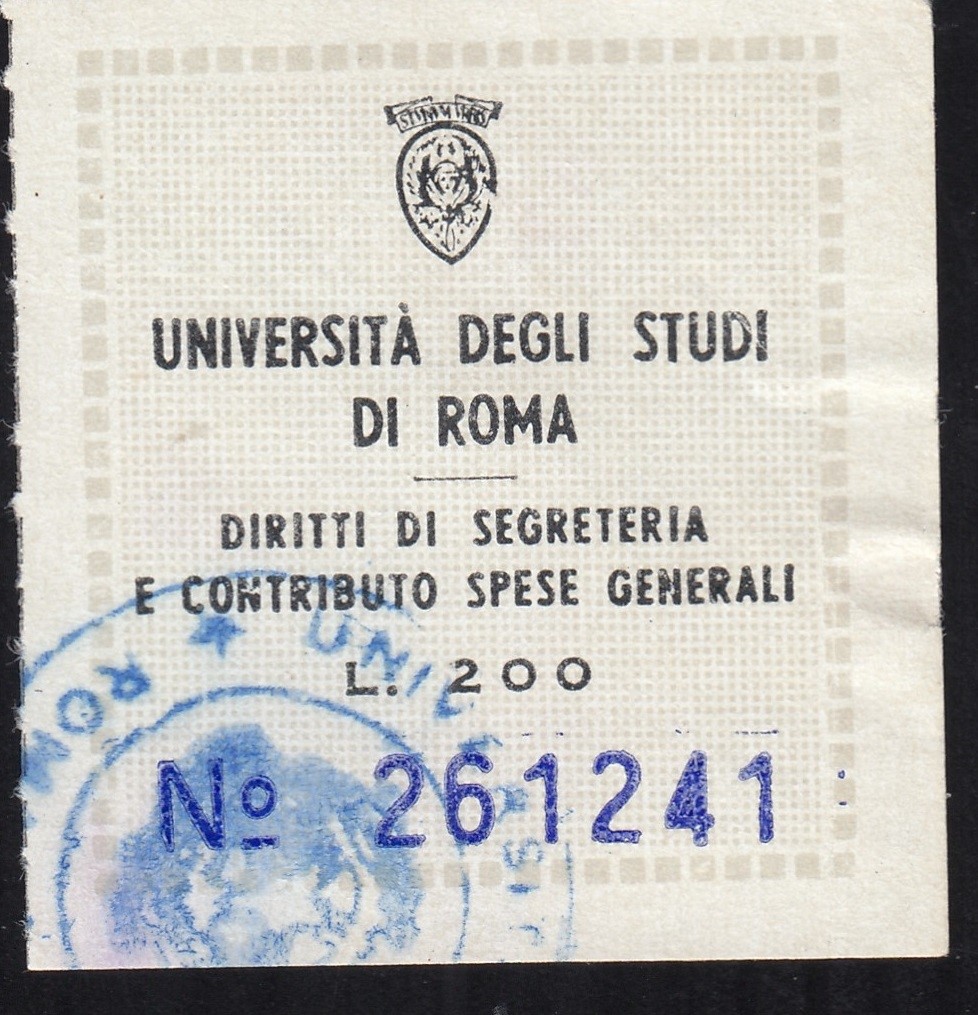 Marca da Bollo del Comune di ROMA su Carta Bianca di dimensioni 32 x 35 mm