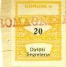 Marca da Bollo del Comune di ROMAGNESE su di dimensioni 22 x 28 mm