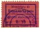 Marca da Bollo del Comune di ROSSANO VENETO su Carta Colorata di dimensioni 24 x 17 mm