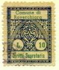 Marca da Bollo del Comune di ROVERCHIARA su Carta Bianca di dimensioni 21,5 x 27,5 mm