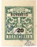 Marca da Bollo del Comune di ROVERETO su di dimensioni 23 x 27 mm