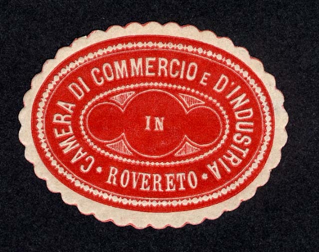Marca da Bollo del Comune di ROVERETO su Carta Bianca di dimensioni mm