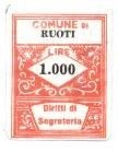 Marca da Bollo del Comune di RUOTI su di dimensioni 21,5 x 28,5 mm