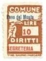 Marca da Bollo del Comune di RUVO DEL MONTE su Carta Bianca di dimensioni 18 x 26 mm