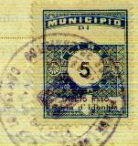Marca da Bollo del Comune di SAINT PIERRE su Carta Bianca di dimensioni 22,5 x 29 mm
