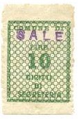 Marca da Bollo del Comune di SALE su Carta Bianca Sottile di dimensioni 22 x 29,5 mm