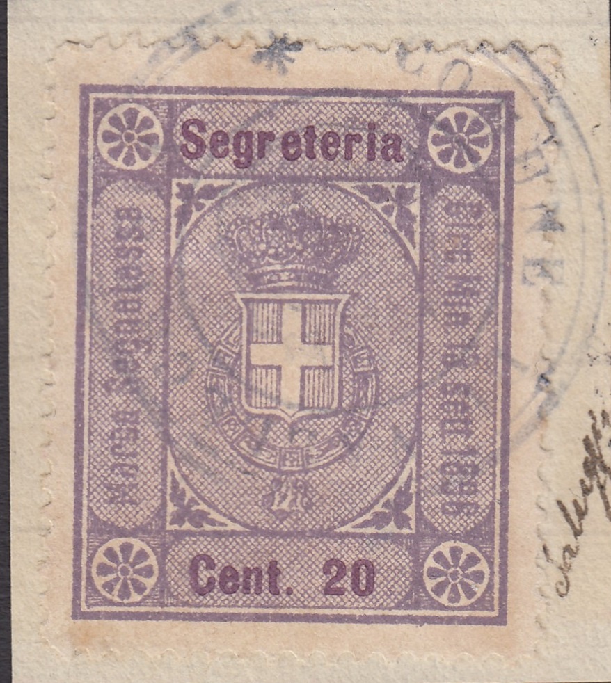 Marca da Bollo del Comune di SALUGGIA su Carta Bianca Sottile di dimensioni 25 x 30,5 mm
